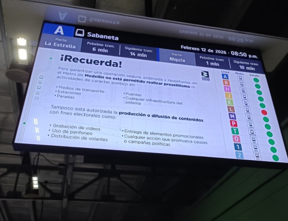 El candidato <a href="/ABDELAESPRIELLA/">Abelardo De La Espriella</a>  y candidatos de <a href="/creemosco/">Partido Creemos</a> al Congreso desconocieron y violaron las normas del <a href="/metrodemedellin/">Metro de Medellín 💚 #ALoMetro</a> en materia de proselitismo político-campaña electoral: