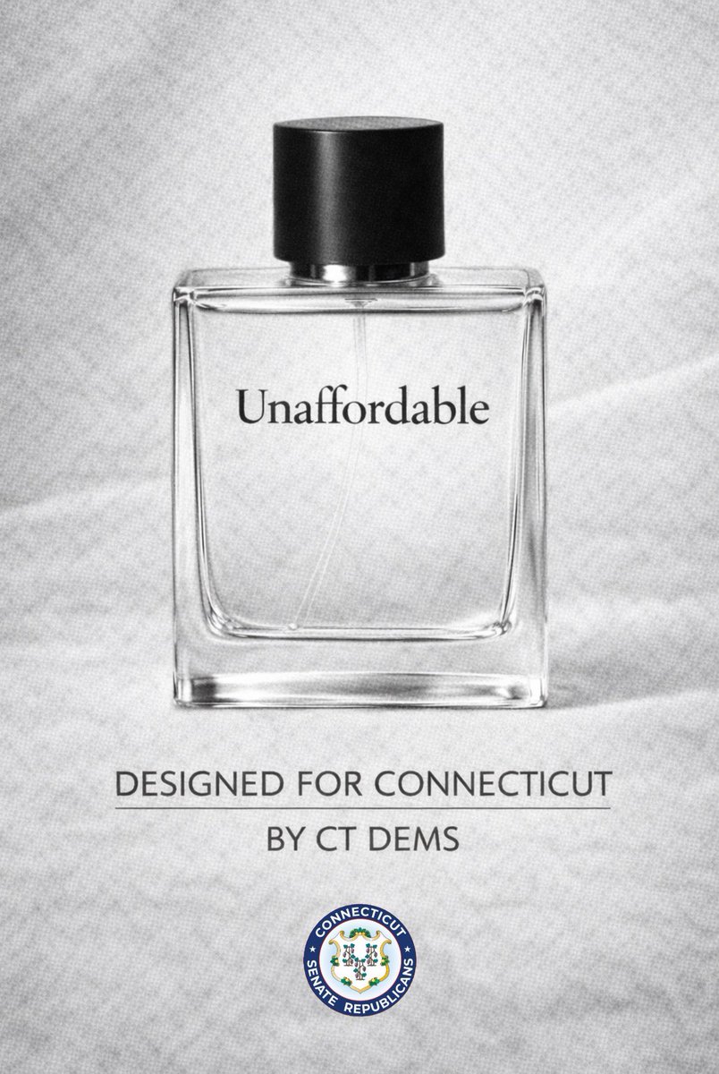 CTSenateGOP's tweet image. Just in time for Valentine's Day:  Connecticut’s signature essence, “Unaffordable.” 

This is the scent of one-party Democrat rule.