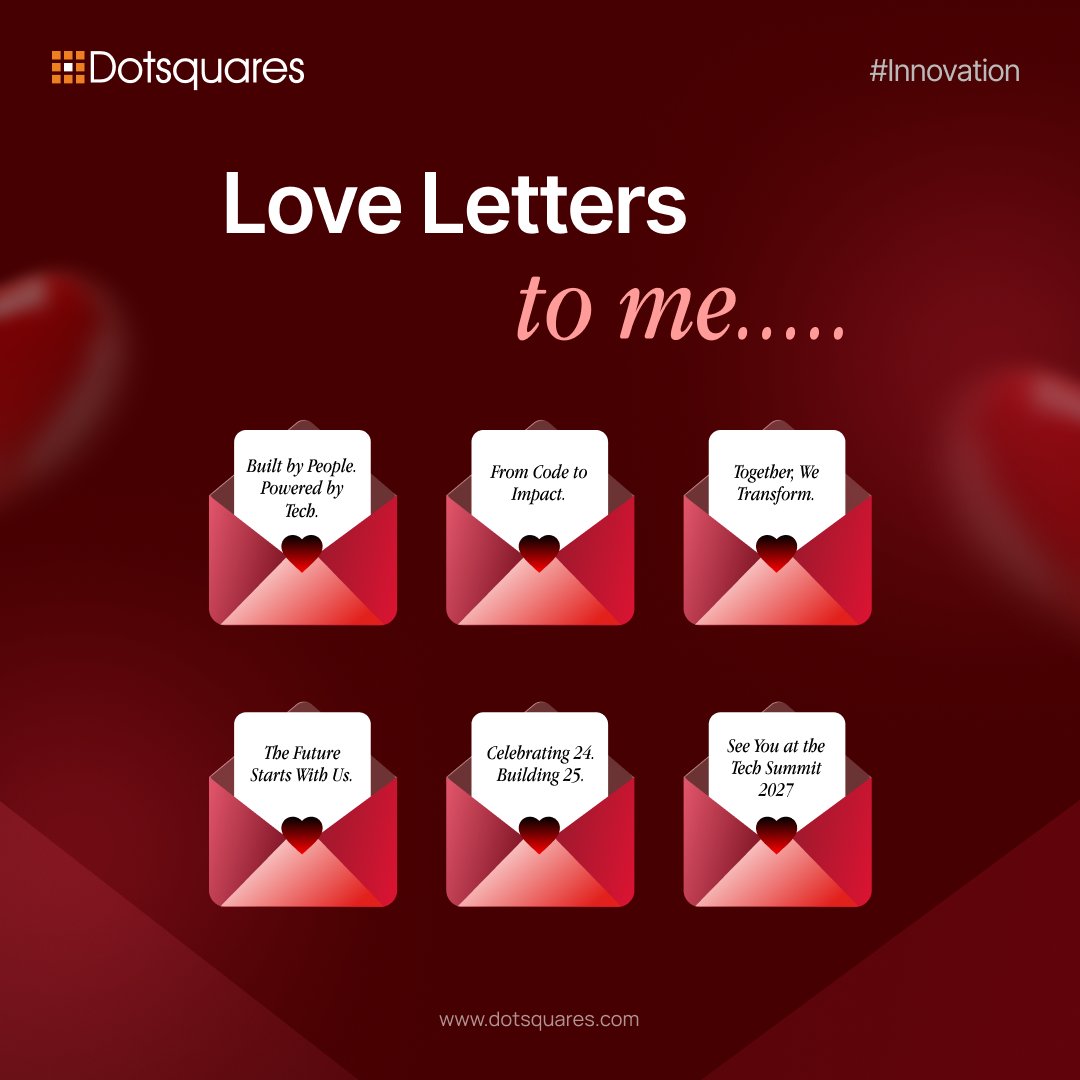 Every milestone leaves a note behind 💌
Built by people. Driven by technology. Growing stronger together.

Technology powers us. People define us.

Join us at Dotsquares Techiversary 24.0 – Winter Edition as we mark more than two decades of technology, transformation, and