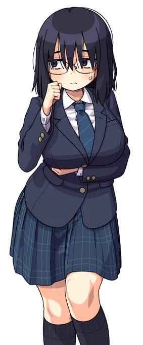 前回の説明図で描いた地味メガネ巨乳JK 前回の絵でスピード優先で雑めに描いた結果、個人的に描けてなかったものがあまりにも多くて心残りだったので再挑戦