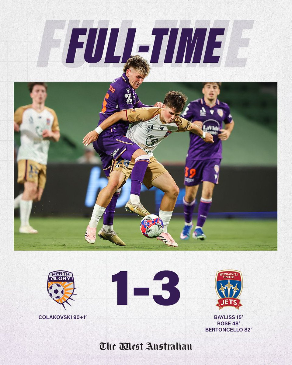 PerthGloryFC's tweet image. Full-time at HBF Park...
#PERvNEW #ONEGlory