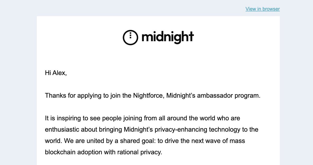 Thrilled and deeply honored to be accepted as a 🌙 <a href="/midnightfdn/">Midnight Foundation</a>  Ambassador!

Excited to contribute, build, and amplify the vision with this amazing community.
The journey is just getting started 🚀✨

Let’s make waves 🌊🔥