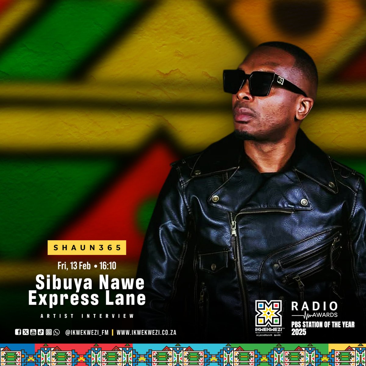 Ikwekwezi_FM's tweet photo. 📻 EMOYENI || #SibuyaNaweExpressLane
⏰16:10 #ArtistInterview : Shaun365
⏰ 16:42 #ExpressLaneMix : Slyjay
#UmkhanyoNgowakho
📻 90.6-107.7 FM
📱 https://t.co/7Rb5HTCkOd
💻Stream | https://t.co/OrmPWTGJv5 https://t.co/r9MlFWTsck