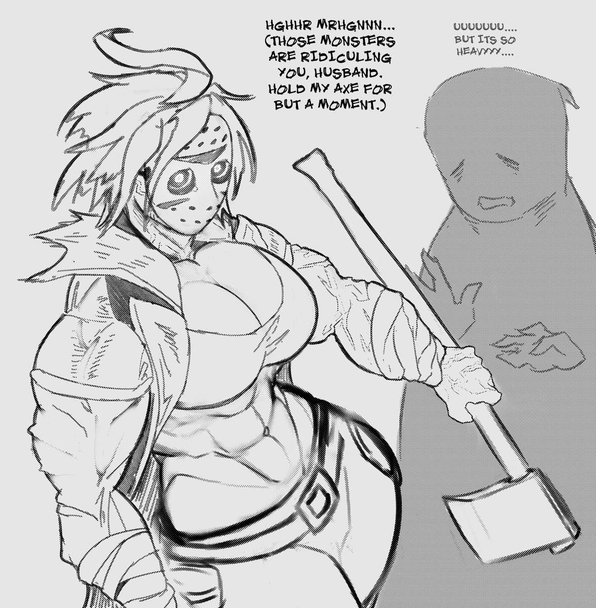 female Jason but she communicates in low grunts that only you understand send tweet