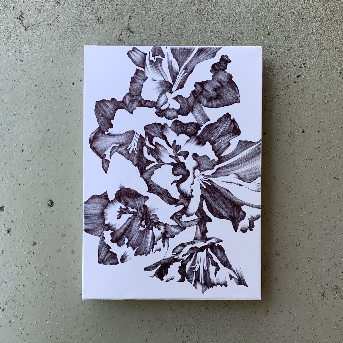 #私はこういう絵を描いています
ボールペンで花を描いています