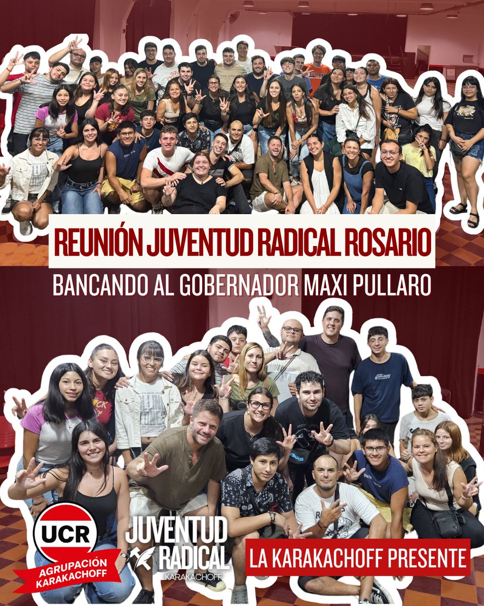 ENCUENTRO DE JUVENTUD RADICAL DE ROSARIO🇵🇱

👉Junto al Secretario de Gobernación <a href="/CacuCandido/">Juan Cruz Cándido</a> . Esta es la juventud que banca al Gobernador de la Invencible Provincia de Santa Fe <a href="/maxipullaro/">Maximiliano Pullaro</a> 💪
