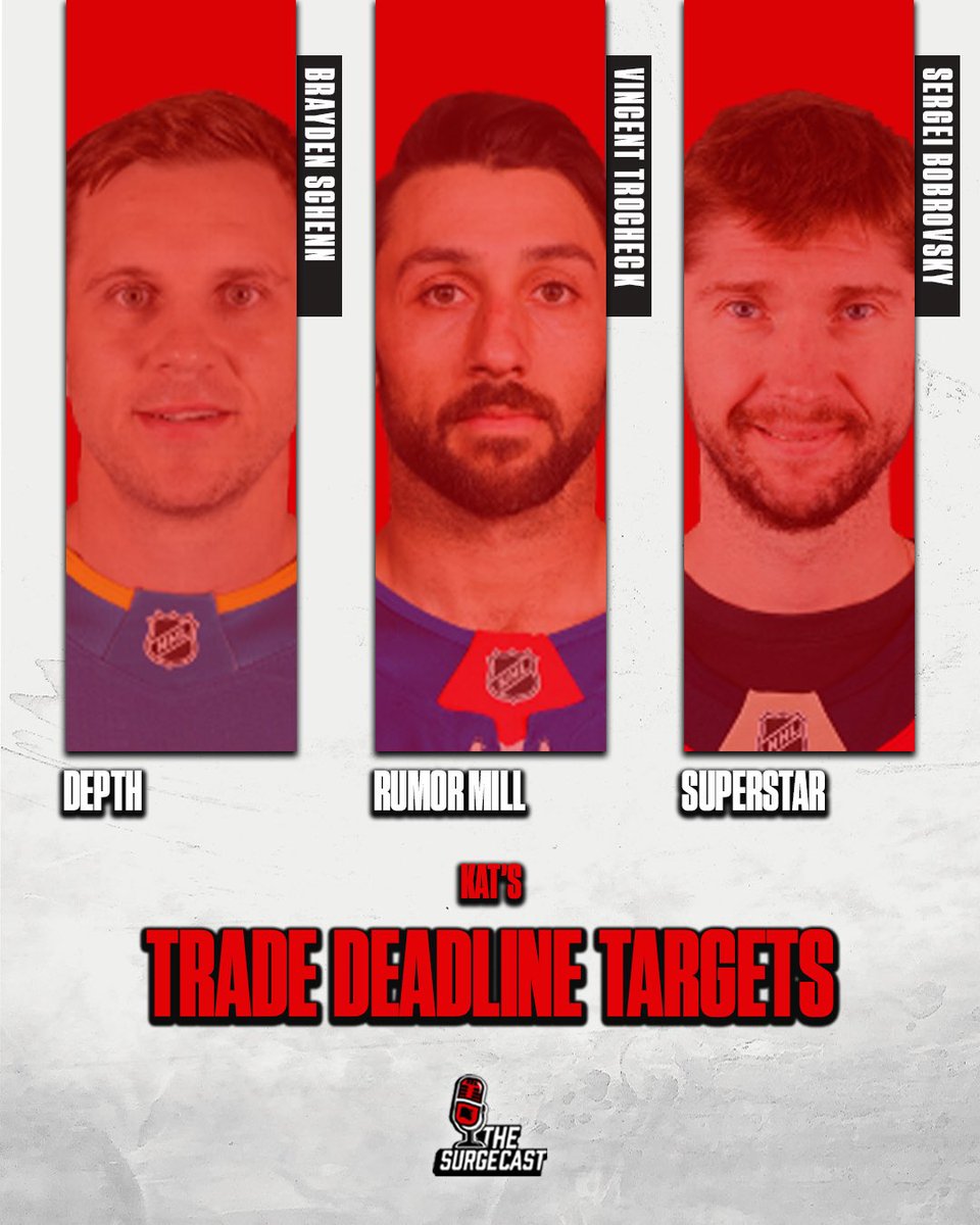 TheSurgeCast's tweet photo. 🚨S5E18🚨

Canes Trade Deadline Targets:
🏒 Depth Additions 
🏒 Rumor Mill Additions 
🏒 Superstar Additions

📺|🎧: https://t.co/zczZYZdZIl https://t.co/6yseqtwzA8