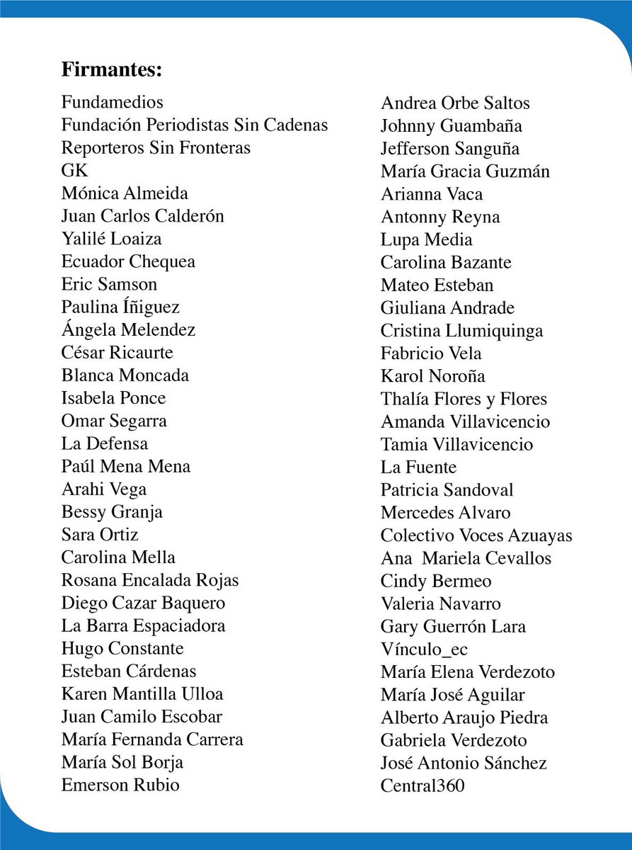 Debe regirse por principios objetivos, transparentes y no discriminatorios, como exige la Constitución y los estándares internacionales de derechos humanos.

#Derogatoria #Periodismo #LibertadDeExpresión