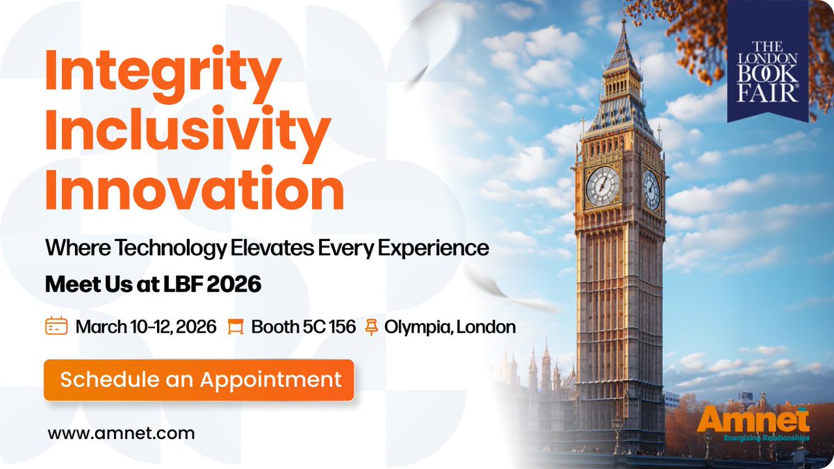 Join us from March 10 to 12 at the #LondonBookFair2026 as we bring together integrity, inclusivity, and innovation, where technology and culture elevate every experience. Discover how we are shaping the future of publishing with solutions across the industry. Visit us at Booth 5C
