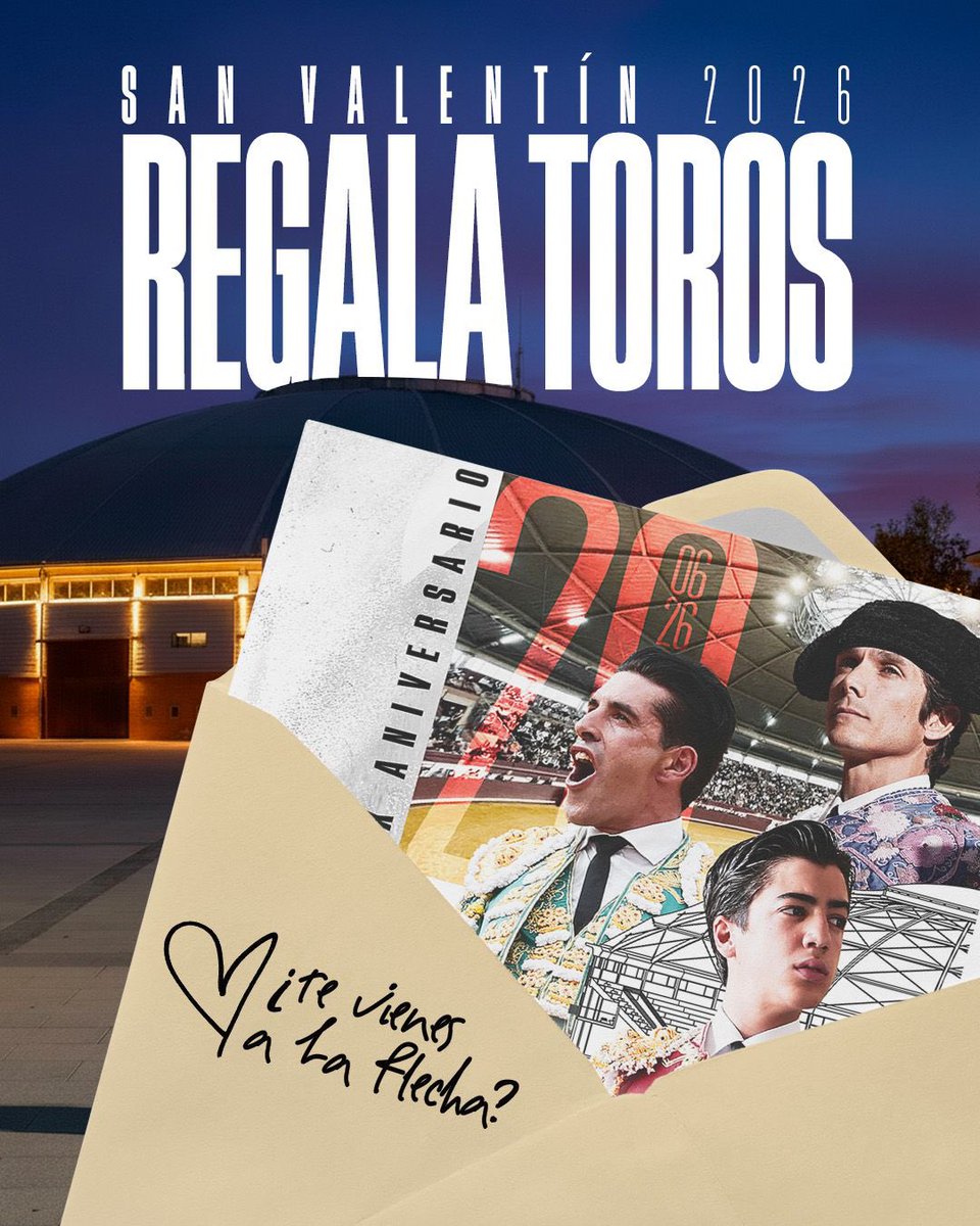 ❤️💕En San Valentín… ¡𝗥𝗘𝗚𝗔𝗟𝗔 𝗧𝗢𝗥𝗢𝗦! Un regalo perfecto para compartir afición.

El 28 de febrero en La Flecha: 𝗖𝗔𝗦𝗧𝗘𝗟𝗟𝗔, 𝗧𝗔𝗟𝗔𝗩𝗔𝗡𝗧𝗘 𝘆 𝗠𝗔𝗥𝗖𝗢 𝗣𝗘́𝗥𝗘𝗭. 💥🔜

🔗🎟️ ¡𝗩𝗘𝗡𝗧𝗔 𝗘𝗡𝗧𝗥𝗔𝗗𝗔𝗦! Casa de cultura de Arroyo y tauroemocion.es