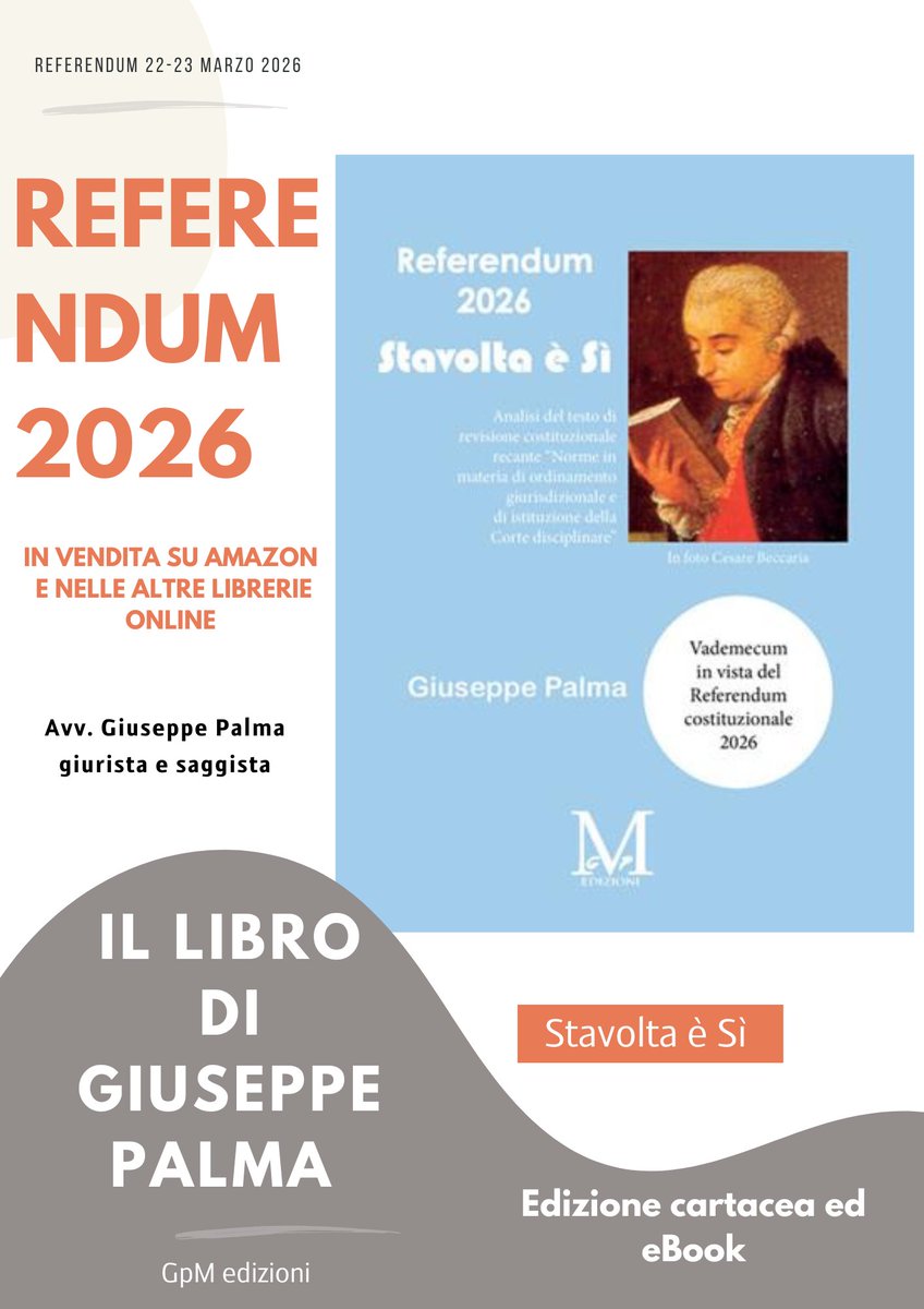 👇Qui per l'acquisto, su Amazon 👇
amazon.it/Referendum-202…

Palma

#Referendum2026
#ReferendumGiustizia 
#Referendum 
#RiformaDellaGiustizia 
#RiformaCostituzionale
#ReferendumConfermativo
#DirittoCostituzionale 
#Cultura