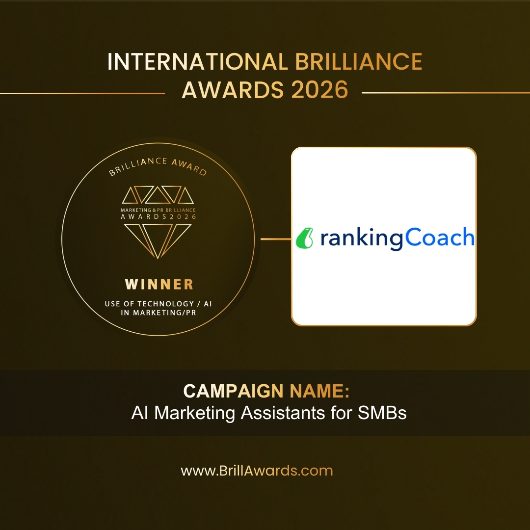 BrillAwards's tweet image. Congrats to @rankingCoach  GmbH – Germany on winning the Brilliance Award for AI in Marketing/PR at the 2026 Marketing &amp;amp; PR Brilliance Awards 💎

A powerful example of AI delivering real impact for SMBs.

#InternationalBrillianceAwards #GoldAward #InnovativeTechnology