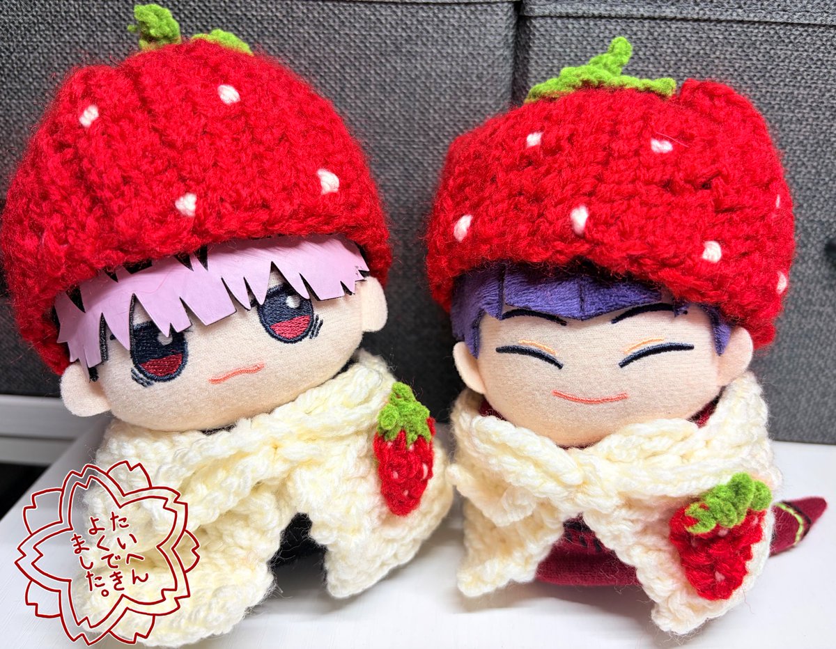 明日いちごアフタヌーンティーに行くのでいちご仕様のお洋服作りました🍓✨