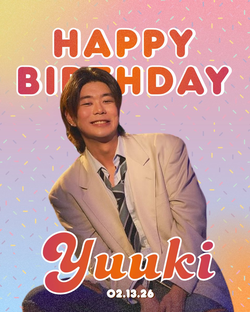 [🎉] 02.13.26 

Happy Birthday to our amazing main dancer, Yuuki!

Wishing you good health, pure happiness, and a bright career full of success. Keep shining — we'll support you every step of the way! 💫

PRESS HIT PLAY YUUKI BDAY
#Press_Hit_Play #YuukiSprinkleDay
#PHP_YuukiDay