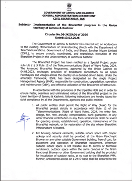 JammuTribune's tweet photo. J&amp;K Govt Issues Detailed Guidelines For Fast-Track Bharatnet Rollout #BharatNet #DigitalConnectivity #JKGovernment #RuralBroadband #Egovernance #JammuAndKashmir https://t.co/0nnJCC0Ed0