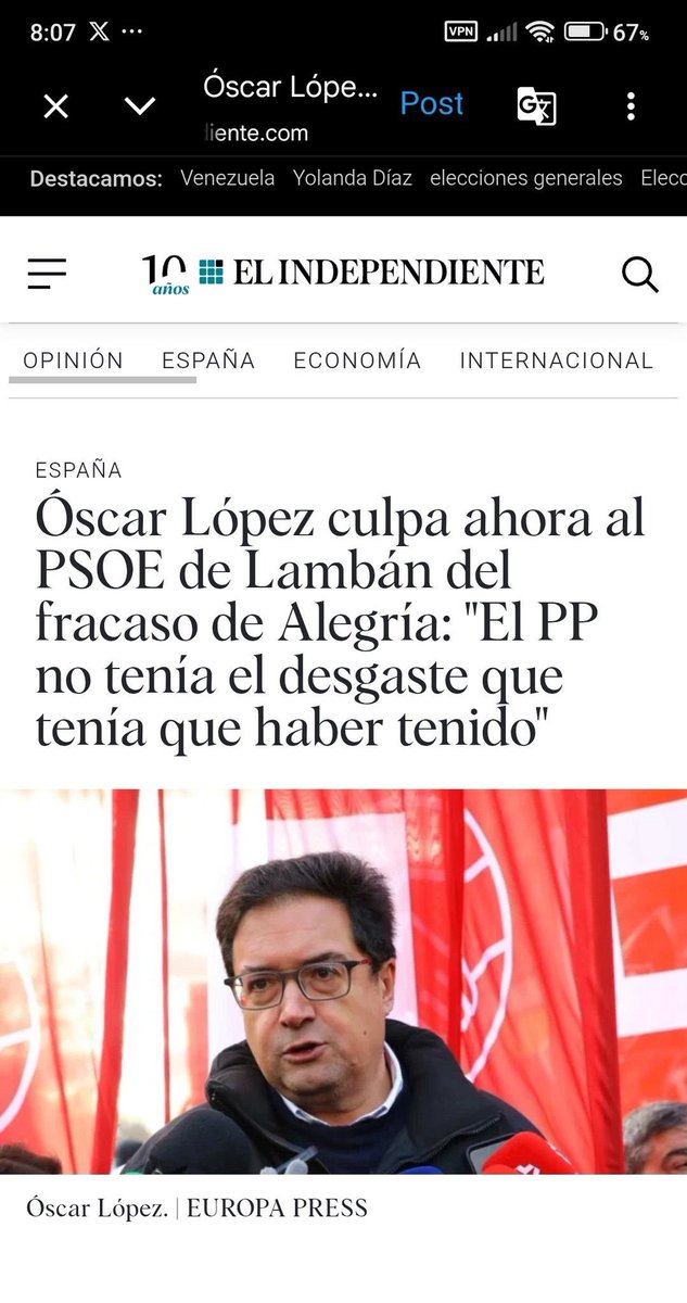 Este no es el <a href="/PSOE/">PSOE</a> que derrota a #Ayuso ni el partido socialdemócrata serio y europeo que soluciona problemas reales de los ciudadanos.
#OscarLopez <a href="/psoe_m/">PSOE Madrid</a>