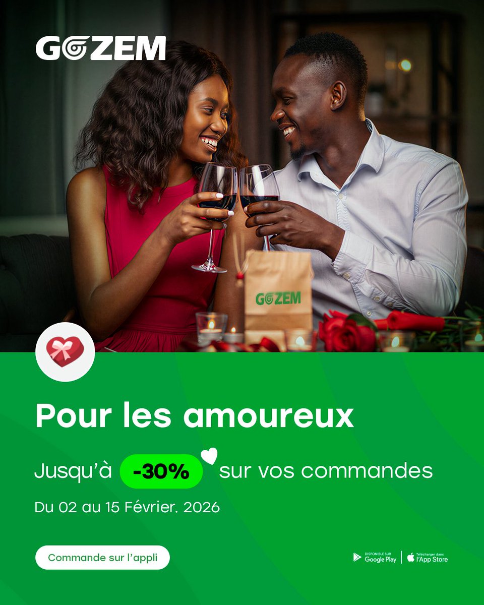 Vous n’avez pas encore trouvé le cadeau idéal ? 😢😢

Gozem vous propose des packs pour la Saint Valentin avec des réductions allant jusqu’à 30% !!! 😍😍😍

Pour les découvrir, rendez-vous sur l’App. 📱 
Le lien :  app.gozem.co/user/shop?serv…

#gozem #gozemcameroun #saintvalentin
