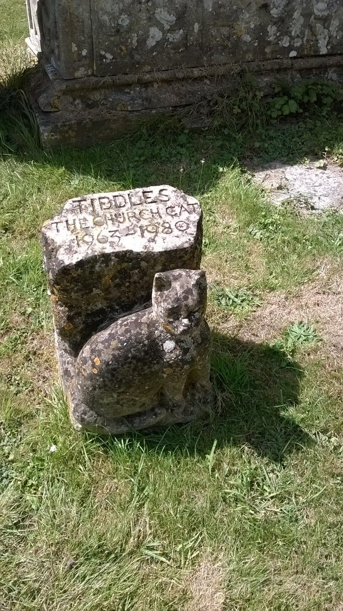 Grave of Tiddles the church cat, St. Mary's Church, Fairford,1963 - 1980.