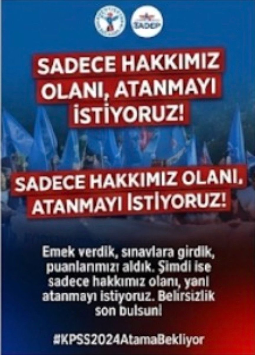 hasancavlak44's tweet photo. Her yıl düzenli atama takvimi, hem çalışan hem hasta için güvencedir.
Belirsizlik değil planlama istiyoruz.
#KPSS2024AtamaBekliyor https://t.co/RITJSeMUHC