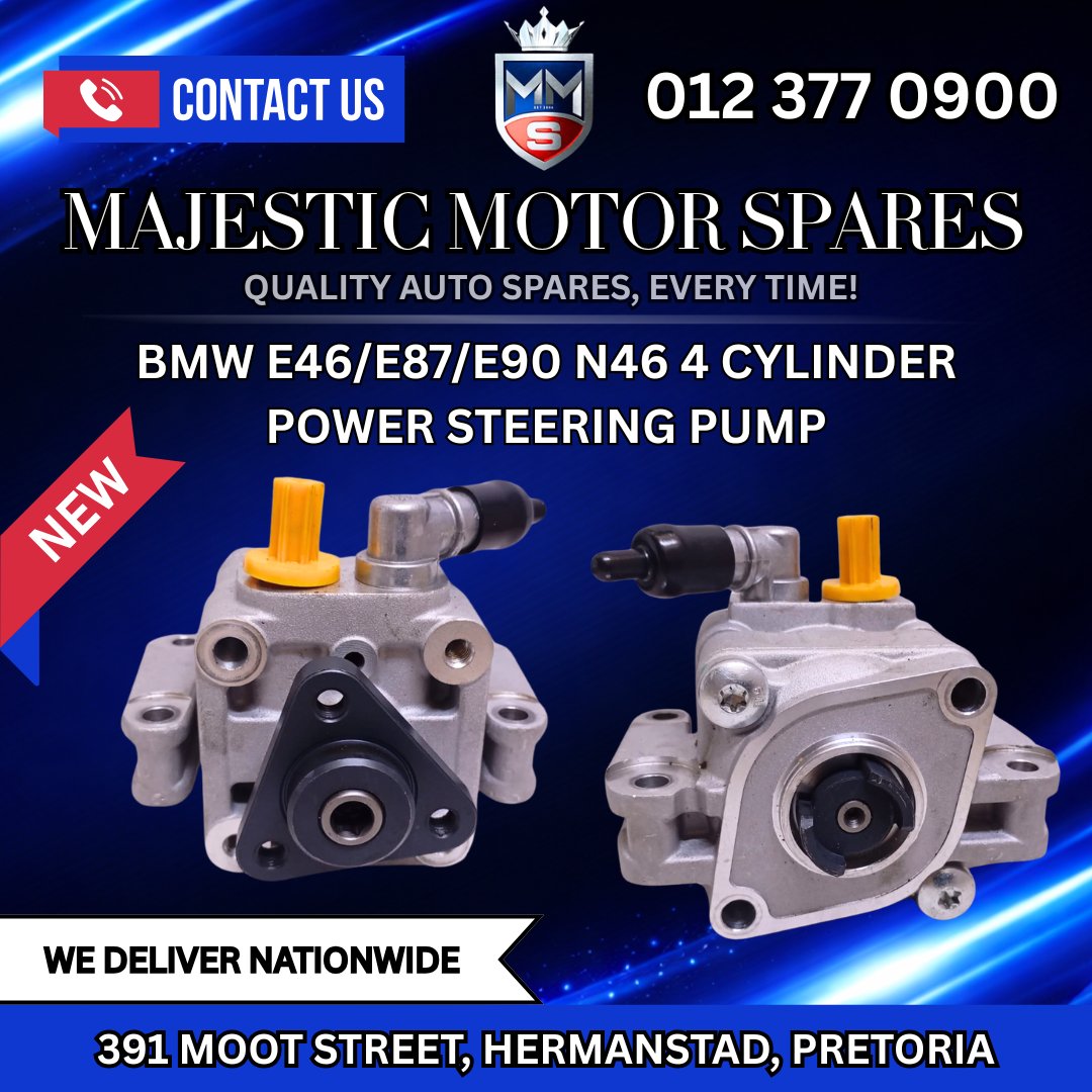 SpareMotor's tweet image. BMW E46/E87/E90 N46 4 Cylinder Power Steering Pump – New | For Sale
#BMWN46 #PowerSteeringPump #NewBMWParts #BMWSpareParts #SteeringSystem #E46BMW #E87BMW #E90BMW #BMWSparesForSale
View online: majesticmotorspares.co.za/product/bmw-n4…
