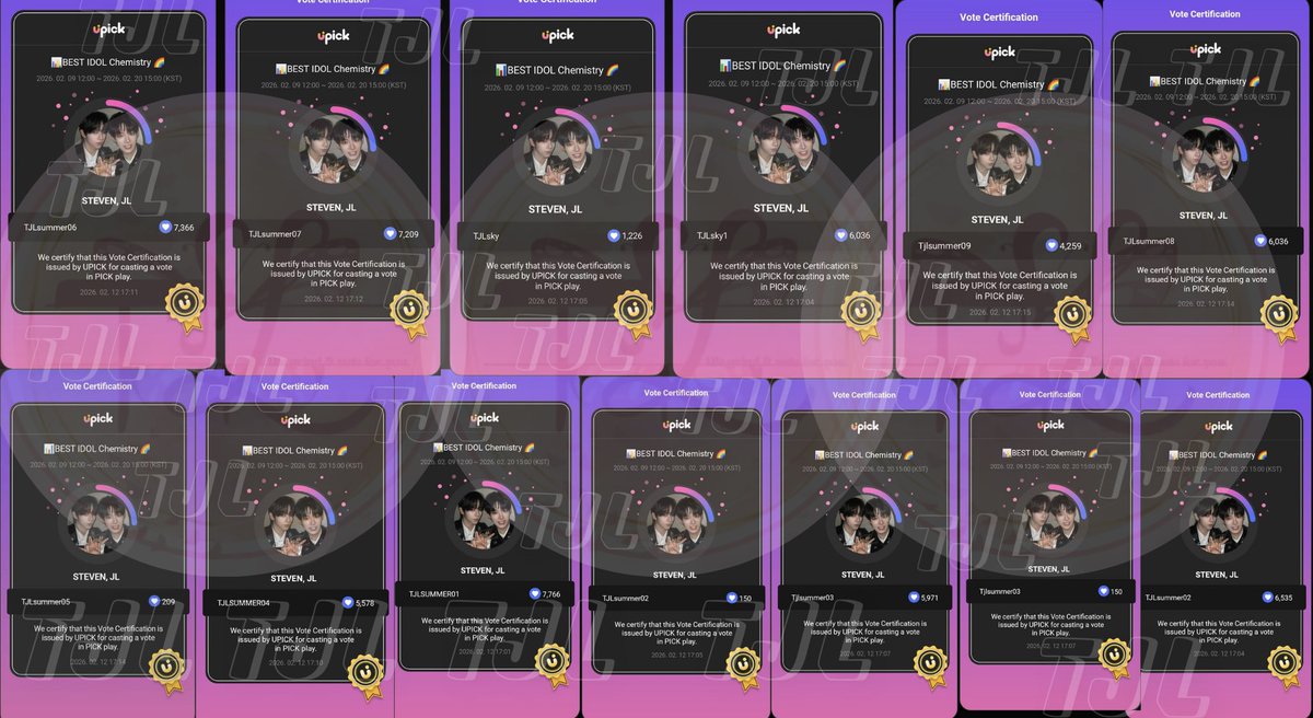 🔹UPICK BLUE JAMS SOLD!🔹

   - Quantity sold: 50,000 blue jams  
   - Thank-you gift: 8,561 blue jams  
   - Total blue jams contributed: 58,561 jams  

   The above has been acquired by an anonymous supporter for #STEJAY  #AHOF_JL  #AHOF_STEVEN in the UPICK Best Idol Chemistry