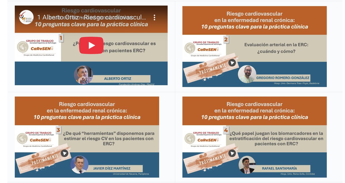 SENefrologia's tweet photo. 🆕 NUEVO | Proyecto 🩺 Riesgo cardiovascular en la enfermedad renal crónica: 10 preguntas clave para la práctica clínica #CareSEN

🎥¡1ª píldora YA disponible en YouTube!
 https://t.co/k2IKfjhlio

⏩Accede a los próximos vídeos🗓️ 2ª Píldora 27 de febrero👇
https://t.co/JIazYpNczb

@Dr_Bqg @mmvidas