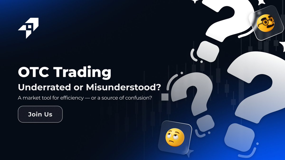 LABS_ff's tweet photo. Is OTC trading underrated or just misunderstood? 🤔

Some say it protects the market.
Others say it hides too much.

In today’s crypto landscape, OTC plays a bigger role than

many realize.
What do you think — necessary tool or outdated practice?
👇

#Crypto #OTCTrading #MarketStructure #Web3