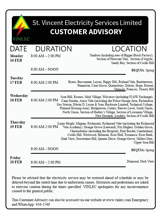 The routine maintenance of our Transmission and Distribution network is necessary for the supply of a reliable and safe electricity supply.
Here are the areas that will be affected by planned outages in the upcoming week.