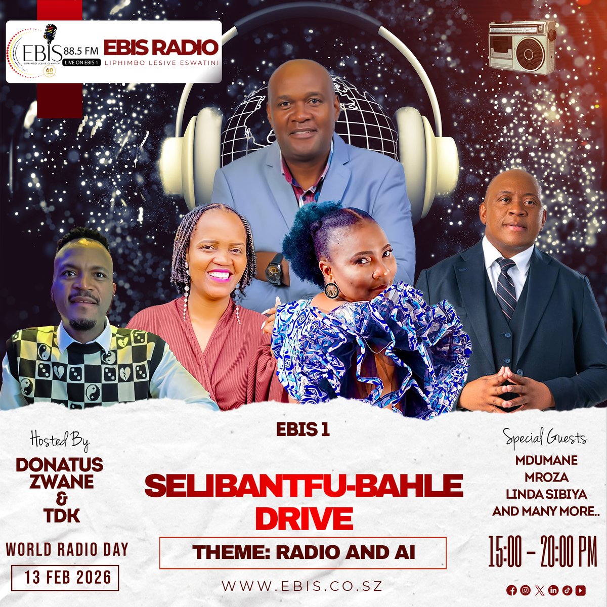 EBISRADIO's tweet photo. Inkonotjaaaaa itfwele kametima, ngani ngoba iphetse tihlabani tiphelele tokhe ekhaleni leSiswati ku #SelibantfuBahleDrive kusukela nga 15:00 - 20:00. Tsamela natsi. π₯β¨ππ§πΌ
#WorldRadioDay26 #EBISRadio https://t.co/6oFbwFNZYY