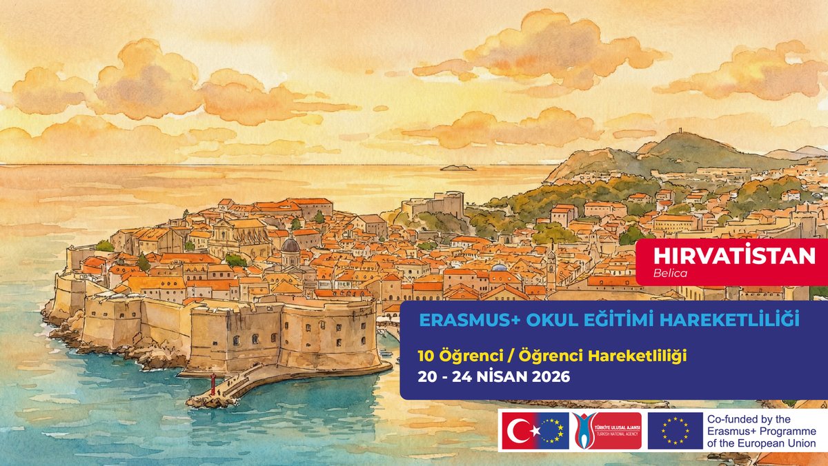 🌍 2025 Sch Erasmus+ Okul Eğitimi Akreditasyon Projesi Kapsamında Hırvatistan'da öğrenci gruplarının hareketliliği başvuruları başladı.
 
Müdürlüğümüz tarafından yürütülmekte olan 2025-1-TR01-KA121-SCH-000336426 Erasmus+ Okul Eğitimi Akreditasyon projesi kapsamında 20-24 Nisan