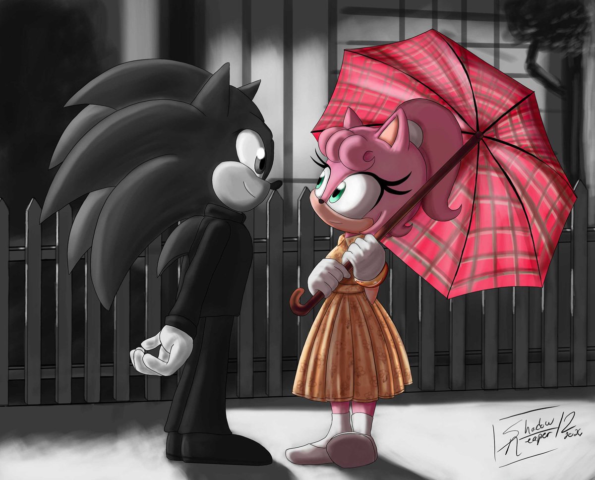 Happy #ValentinesDay 💝
Inspired from Pleasantville 
#SonAmy #sonamyart #amyrose #SonicTheHedgehog