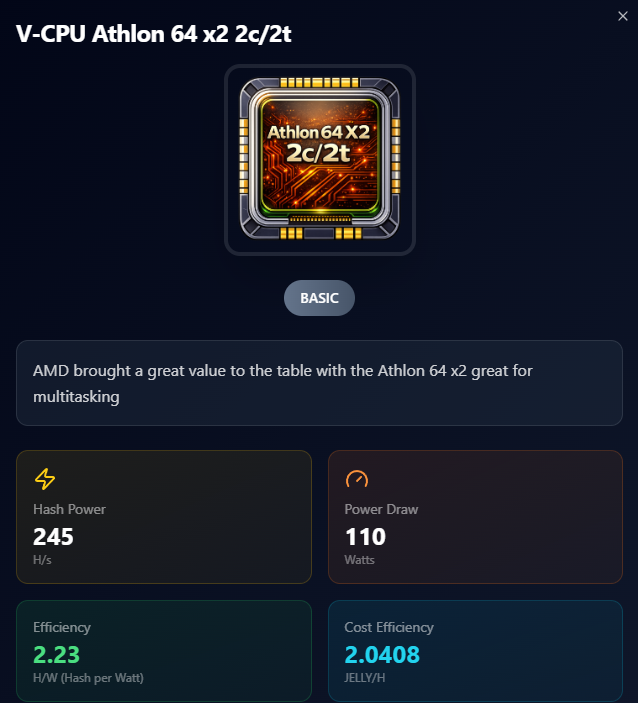 🚨 Jelly Miner is looking for testers! 🚨

Mainnet launches March 1st and we’re in the final stretch.

Yesterday we added the Athlon 64 x2 to the lineup 🖥️
Tonight we’re dropping the full roadmap of upcoming virtual miners and release dates.
If you’re into crypto mining,