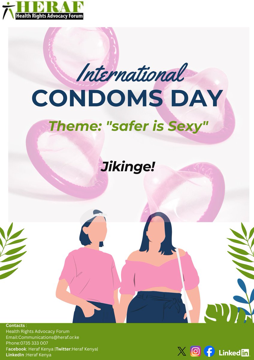 HERAF_Kenya's tweet photo. Today is International Condom Day,a reminder that prevention is power.
HERAF reaffirms its commitment to advancing equitable access to sexual and reproductive health and promoting informed choices that protect communities Kenya.
#InternationalCondomDay #HERAF #HealthEquity https://t.co/9Bm04NQF5U