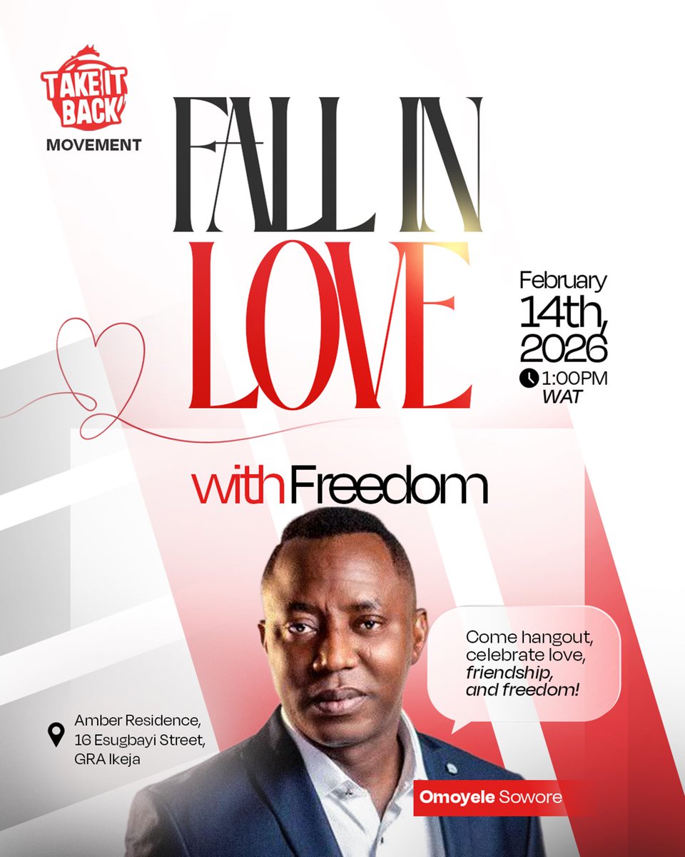 ___OIA's tweet photo. Let's come Fall in Love with Freedom this February 14th, live with the revolutionary leader Omoyele Sowore and the revolutionary movement @TIBmovement 
#LoveandFreedom #Fallinlovewithfreedom #LoveandRevolution https://t.co/RXc3aX2Fa4
