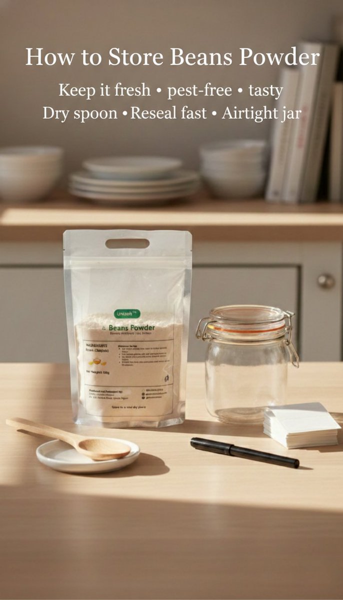 greenunison's tweet photo. Clumps? Odd smell? Tiny pantry visitors?
Here’s the simple routine that keeps beans powder fresh for longer: dry spoon only, reseal fast, airtight jar, store cool, dry &amp; away from heat/steam ✅

Read the full guide here: https://t.co/va8ChE7qd4

#FoodStorage https://t.co/M1MHeFQZND