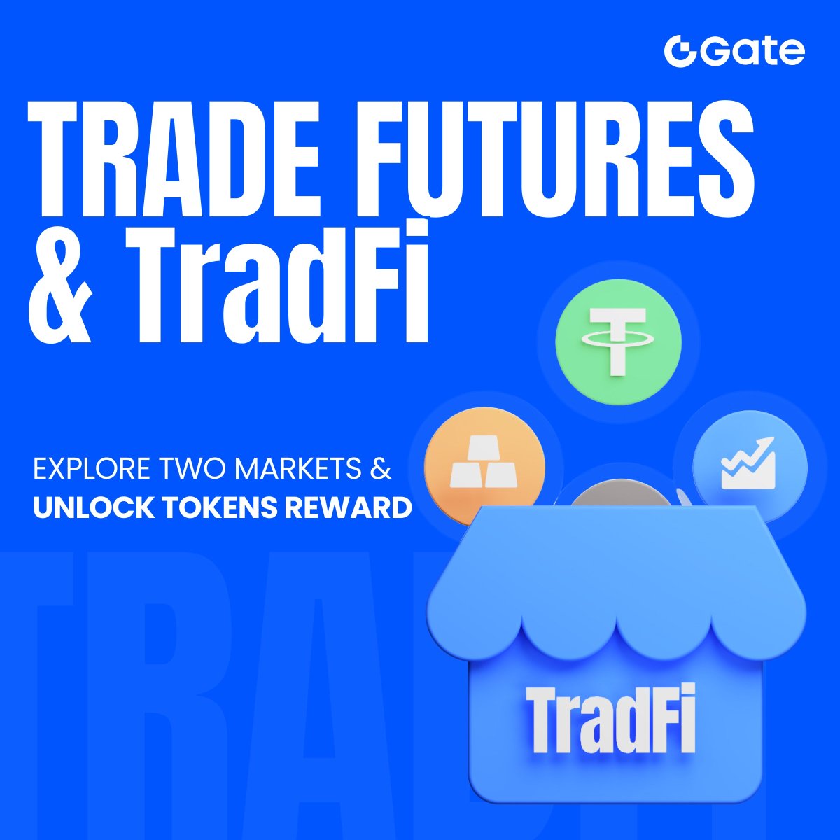 Gatedesi's tweet photo. Why trade one market when you can unlock rewards in two? 🚀

Trade Futures &amp; TradFi. Explore both markets and unlock token rewards. Diversify your strategy.

Maximize your earning potential.

Join now 👉 https://t.co/KovUSLEuMB https://t.co/yWZZjeowwM