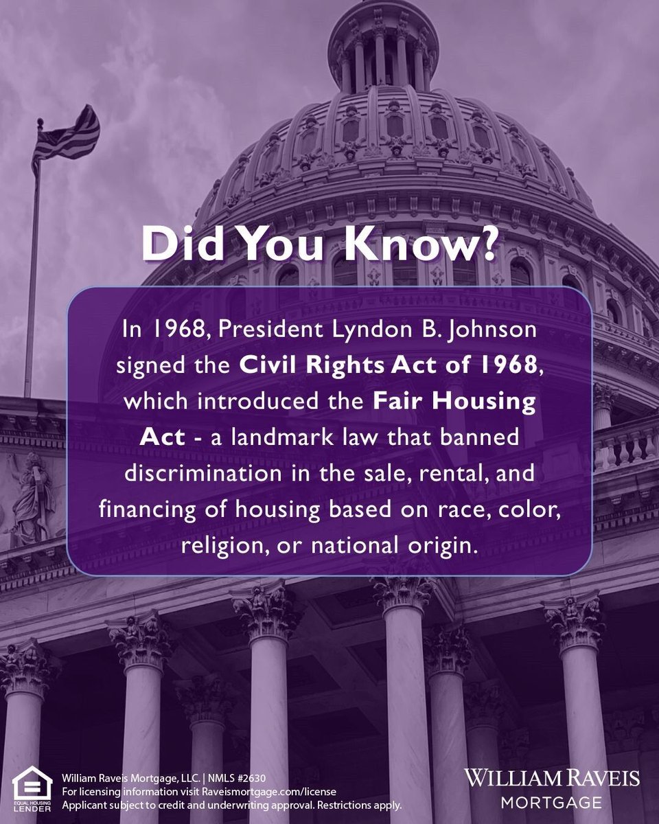 As we celebrate Black History Month, we honor the policies and people who fought to make housing opportunity a right - not a privilege. The Civil Rights Act of 1968 changed the landscape of real estate and mortgage lending, opening doors for millions and laying the foundation for