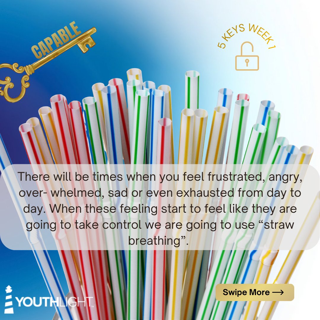 YouthLightBooks's tweet photo. Key 1 in our 5 Keys in 5 Weeks 🗝️ Straw Breathing helps students slow down, reset, and build the skills they need to handle big feelings — leading them to feel calm, capable, and in control. 🌬️✨ 

Want to learn more?

Comment Keys below ⤵️

#youthlight #education #unlock https://t.co/G7GMtCpzhW