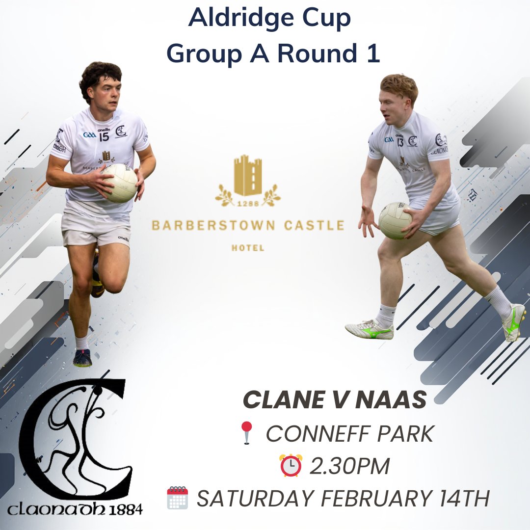 Our Senior Footballers have their first game of the year when they face Naas at home in the Aldridge Cup on Saturday afternoon.

Come and support the team and management 🏳️🏳️