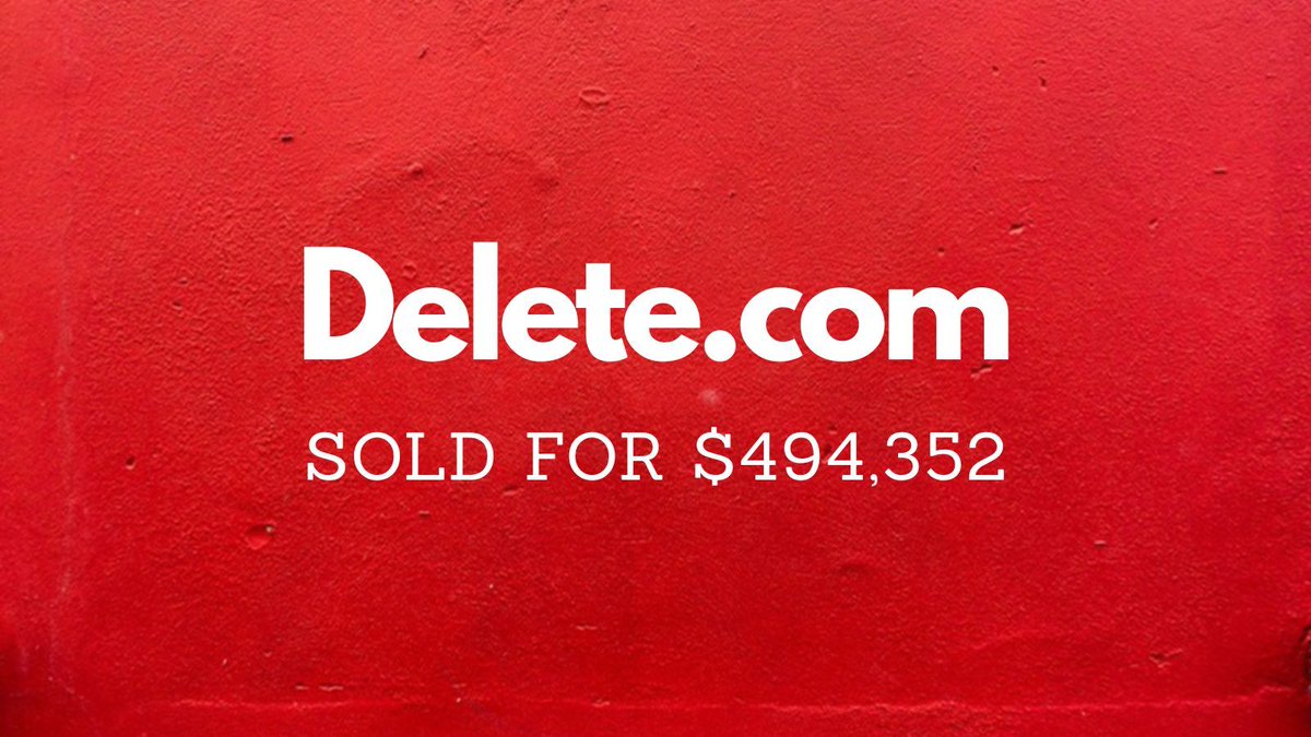 NameBio's tweet image. Yesterday saw $1.3 million in domain name sales including:

$494,352 Delete․com
$220,080 77bet․com
$30,500 Alus․com
$16,667 Qbits․net
$7,588 Planzy․com
$7,300 Tavo․ai
$7,000 Exponential․vc

Full list 👉 namebio.com/daily

#Domains