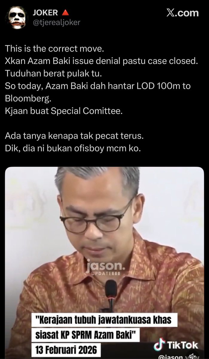 Dulu masa pembangkang jerit suruh Azam turun, masa tu ingat Azam ofisboy kot. Skrg tiba-tiba 'bukan ofisboy, kena special committee dulu'. PMX pun cakap 'give space' — space untuk apa?

Pegawai atasan - kena siasat dulu
Ofisboy bawahan - boleh pecat terus
Hypocrisy tahap dewa.🖕