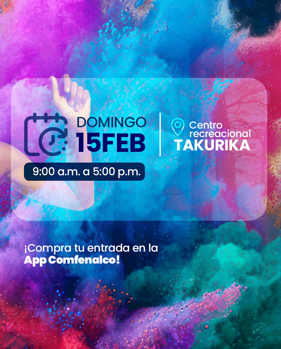 🎉🌈 ¡Este 15 de febrero la diversión se vive a todo color en Takurika!

Prepárate para correr, reír y celebrar el carnaval en nuestra Carrera de Colores 🏃‍♂️✨ Una experiencia llena de energía, alegría y mucho color para disfrutar en familia.

📅 Domingo 15 de febrero
🕘 De 9:00
