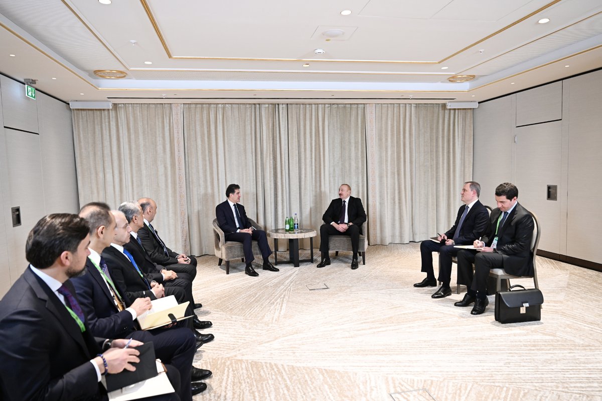 President Ilham Aliyev met with the President of the Kurdistan Region of Iraq Nechirvan Barzani in Munich.

president.az/az/articles/vi…