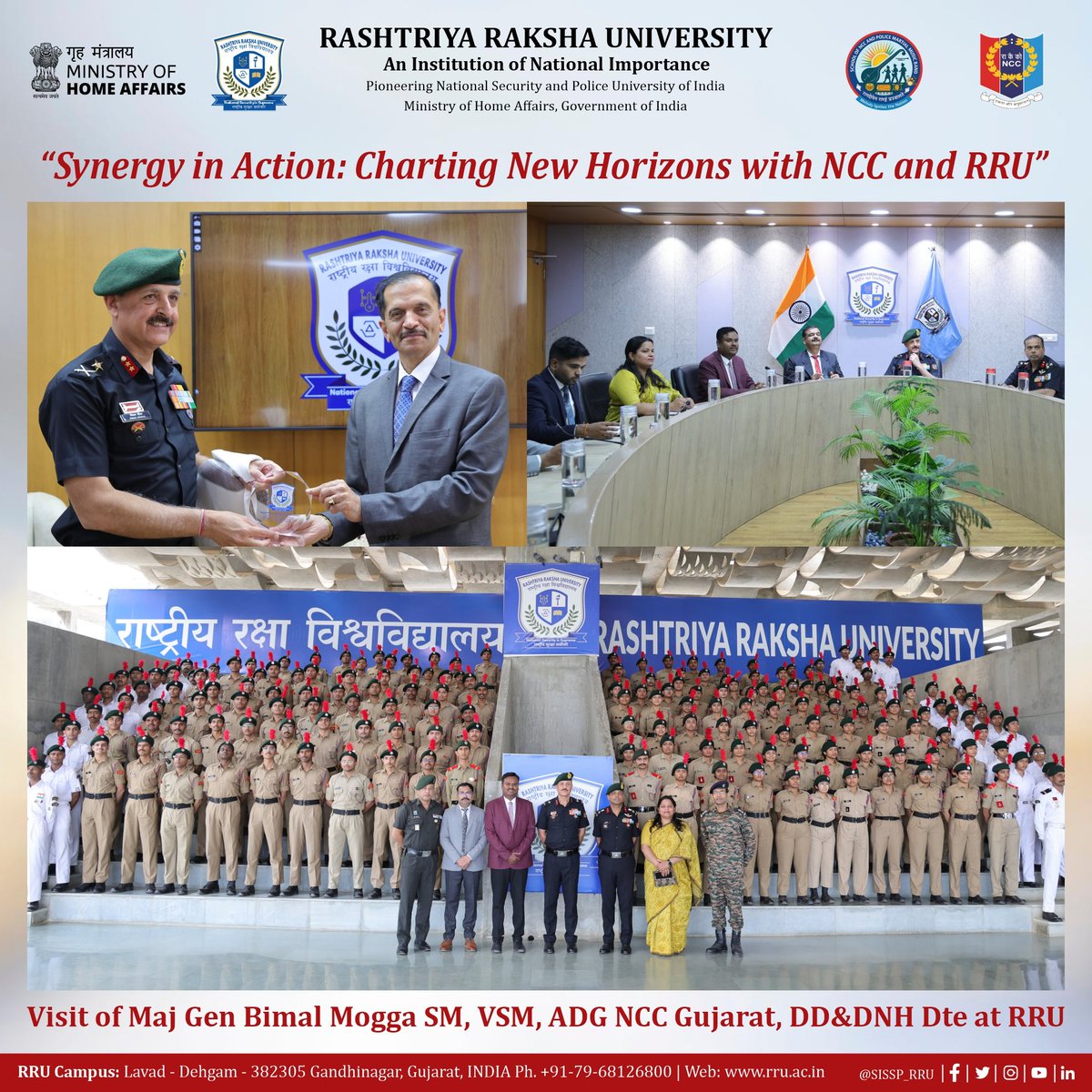 snpmmb_rru's tweet photo. RRU proudly hosted Maj Gen Bimal Mogga SM, VSM, ADG NCC Gujarat, DD & DNH Dte.
A meaningful step towards stronger NCC–RRU collaboration and youth leadership development.
#RRU #NCC #SynergyInAction #NationBuilding #SNPMMB https://t.co/FUKo4jpSr1