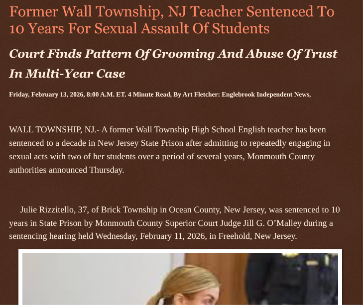ArtFletcher9's tweet photo. Former Wall Township, NJ Teacher Sentenced To 10 Years For Sexual Assault Of Students https://t.co/GbRgewrSBi via @Englebrooknews #NewJersey #CrimeNews #MonmouthCountynj #WallTownshipnj #former #high #school #teacher #stateprison #bricknj #sexualassaults #Students @wireless_step @HRG_Media @LodiNJNews @Fordmb1953 @SarahGeving1 @Shannon96574094 @Daytobehappy @janninereid1 @gator4kb18 @MichelleF_35 @TrumpWasRite2 @KathyKbrose @RobGerundo @JimBobW49