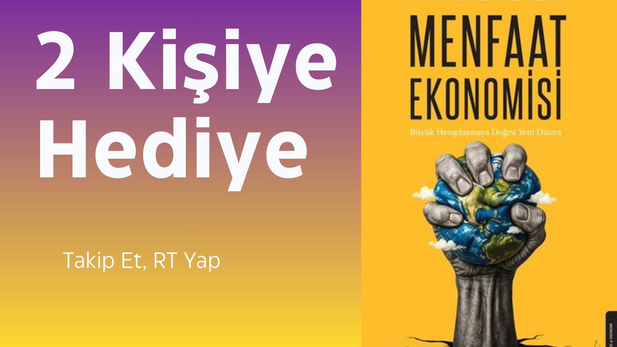 Ekonomiye farklı bir perspektiften bakmak isteyenler için güzel bir fırsat!

Emre Alkin’in kaleme aldığı Menfaat Ekonomisi kitabını 2 kişiye hediye ediyorum.

Çekilişe Katılmak için:
✅ Bu hesabı takip et
✅ Bu tweeti beğen &amp; RT yap
✅ Yoruma bir arkadaşını etiketle
 20 Şubat