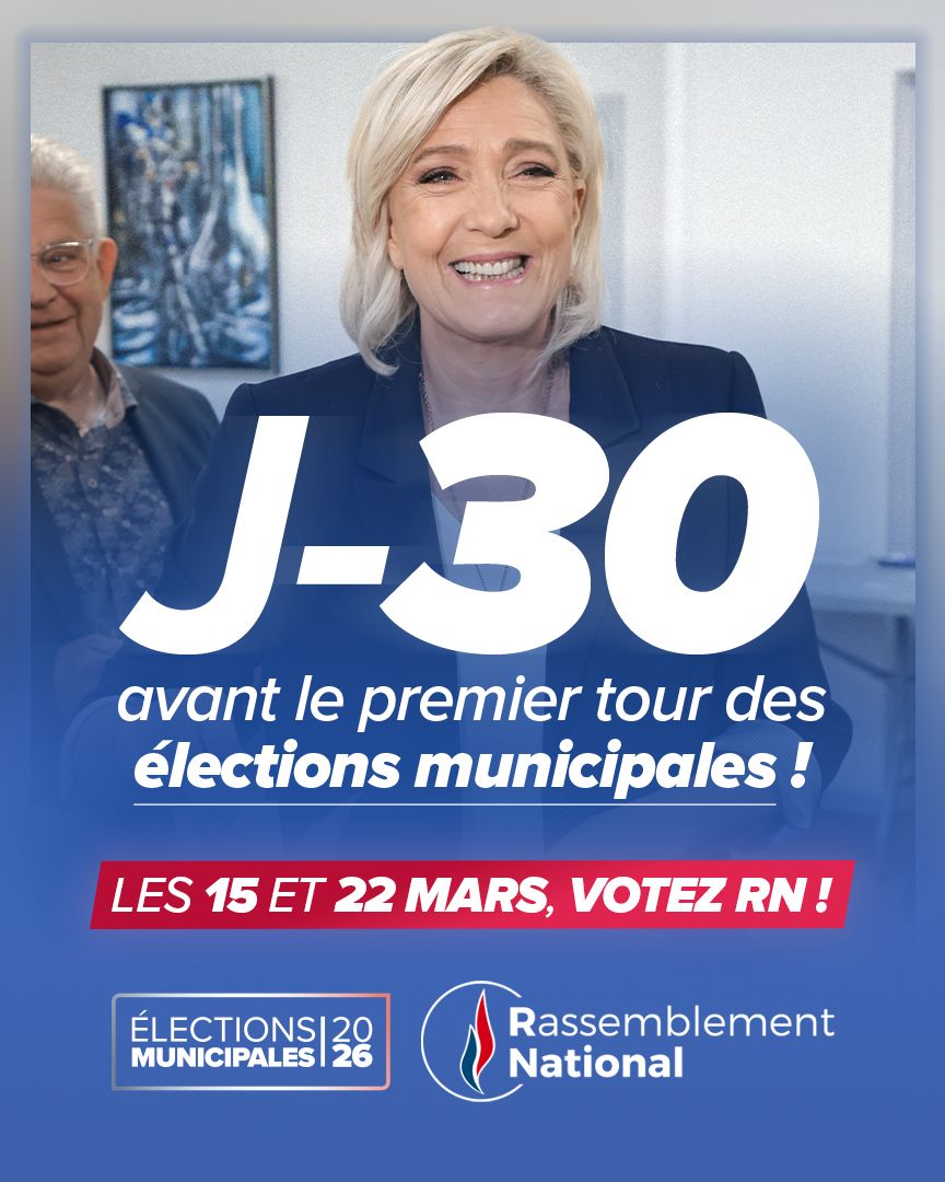 RNational_off's tweet image. 🔵 J-30 avant le 1er tour des élections municipales !

Plus de sécurité, plus de proximité et plus de bon sens au service des habitants : l’alternance locale est possible grâce aux candidats RN !

🇫🇷 Soutenez nos candidats : …icipales2026.rassemblementnational.fr