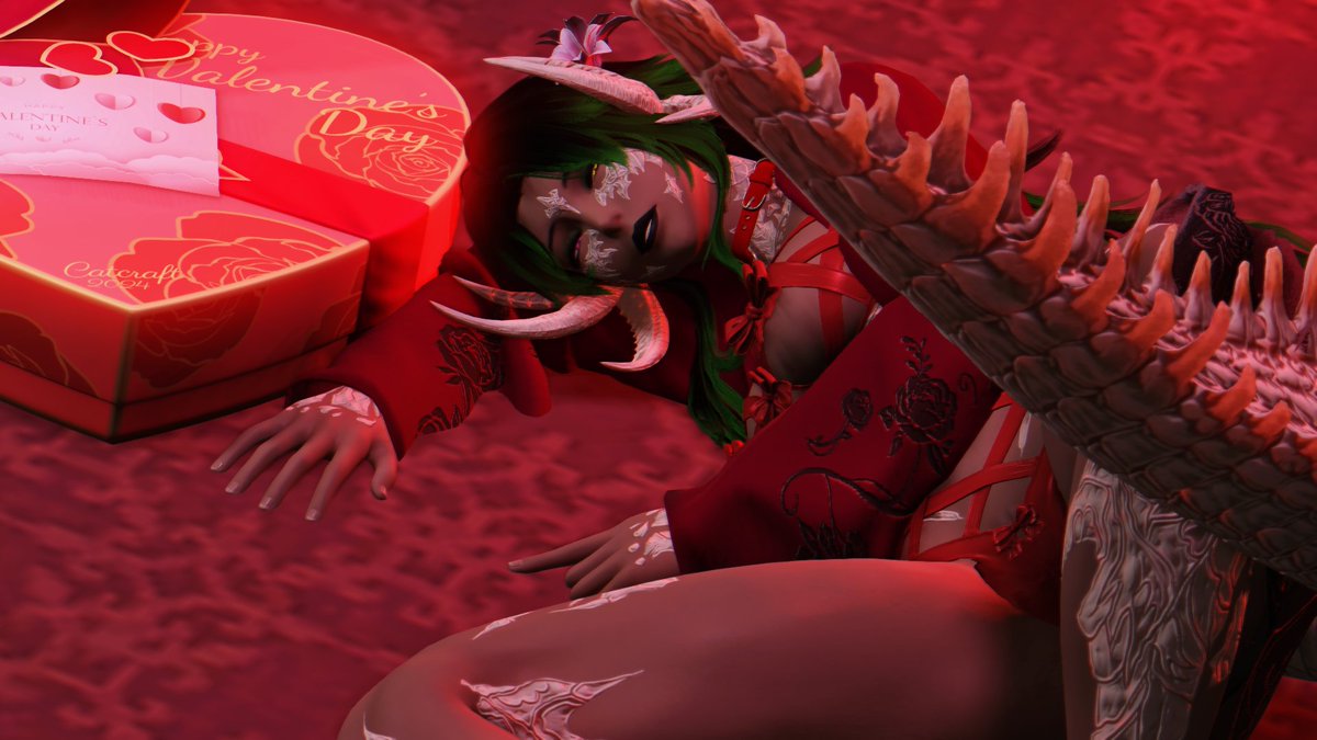 "Welcome home, Cecilia..~ Happy Valentione's Day, Darling. Won't you please come and enjoy your gift?~ 🖤"

Mordred knows exactly what her wife likes.