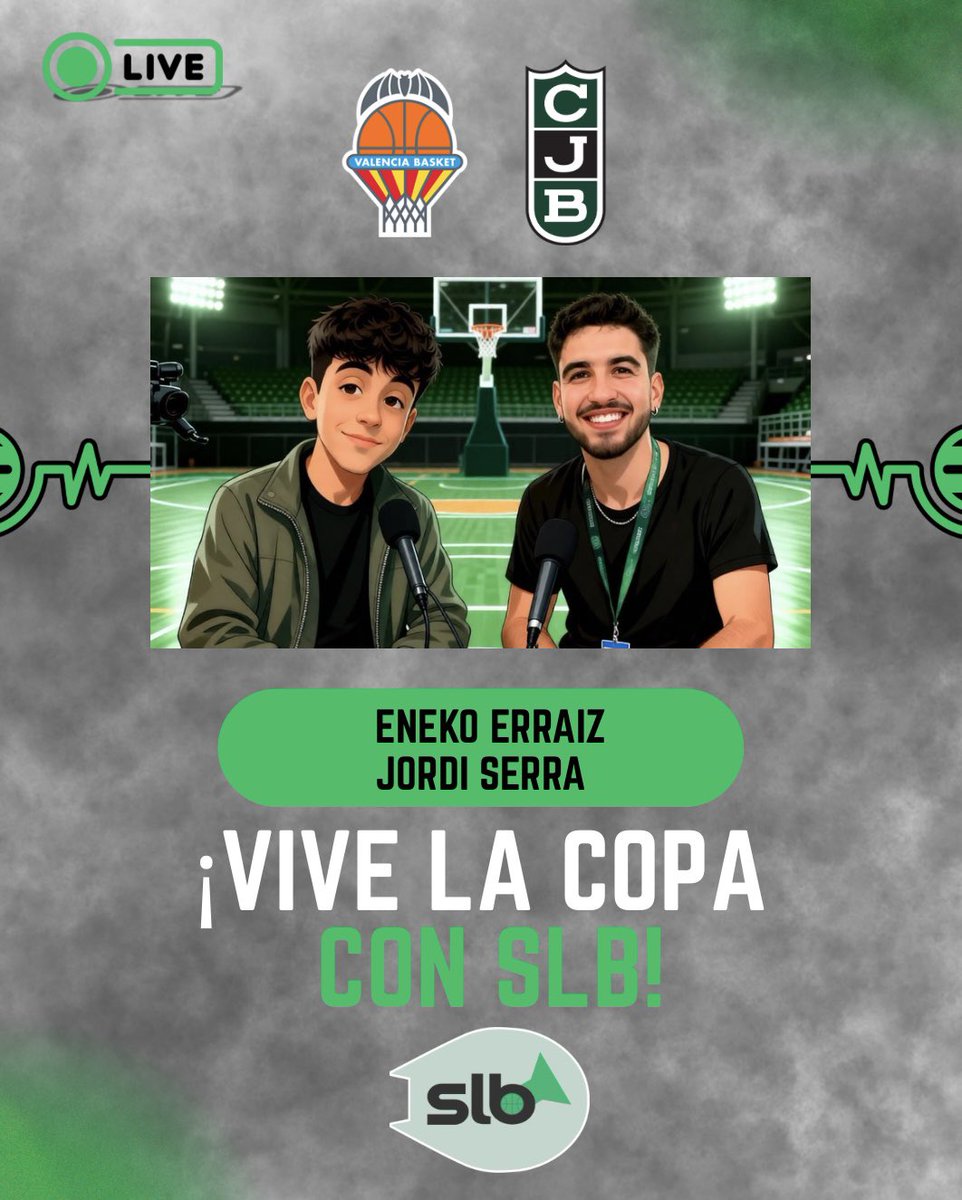 sobrelabocina's tweet photo. 💚 ¡VIVE LA COPA DEL REY CON @sobrelabocina!

🎙️ DIRECTAZO en ‘X Spaces’, especial VBC-CJB (17:30-20:30).

👀 Invitados 🔝, última hora desde dentro, entrevistas, reacciones.

📹 VlogCopa, concursos, reels…

🚨 La Copa ACB, verdinegra y al momento, @EnekoErraiz &amp; @jordi_serra01. https://t.co/58unyxicES
