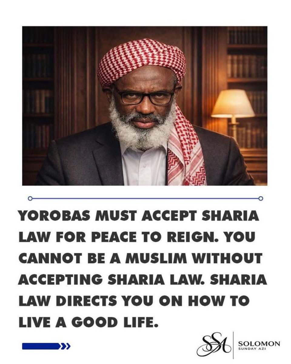 Yes daddy, we Yoruba Muslims are gladly accepting the sharia laws across south west Yoruba land without hesitation. 

On Sharia all Yoruba state must bow inshallah